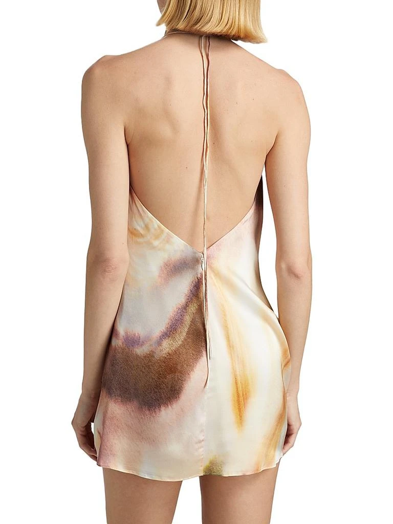 Significant Other Lacey Abstract Print Satin Tie-Waist Minidress 5