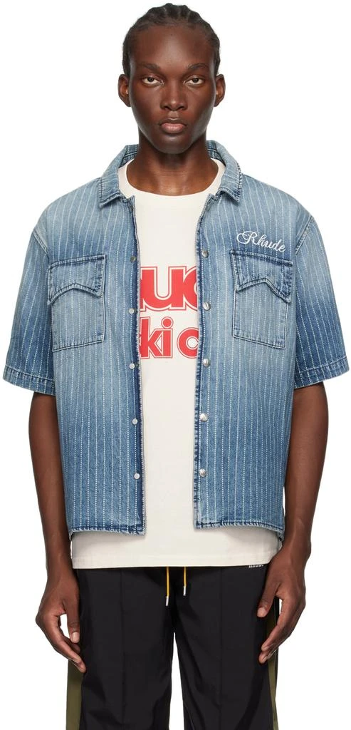 Rhude Indigo Wabash Denim Shirt 1