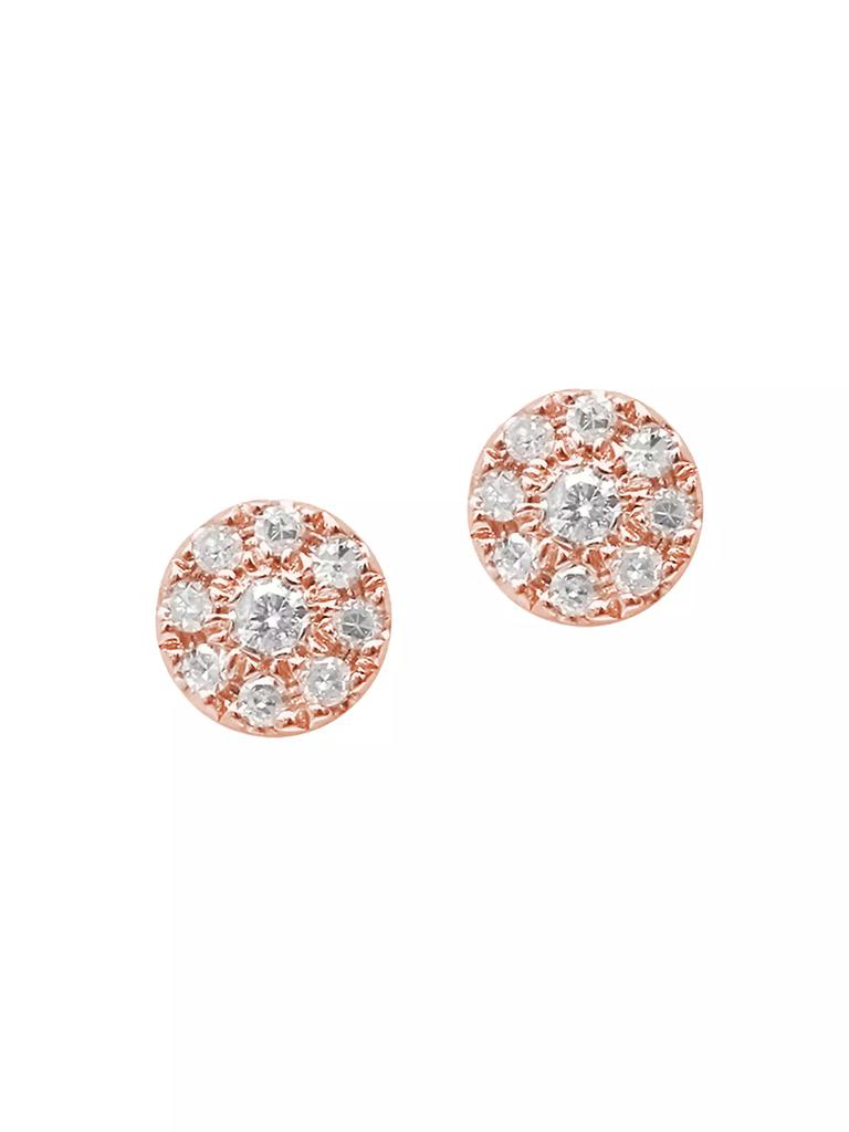 DJULA Magic Touch 18K Rose Gold & Diamond Target Stud Earrings