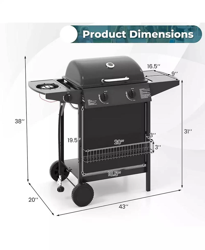 Ecooso 30 000 BTU Outdoor Burner Propane Gas Grill on Wheel 4