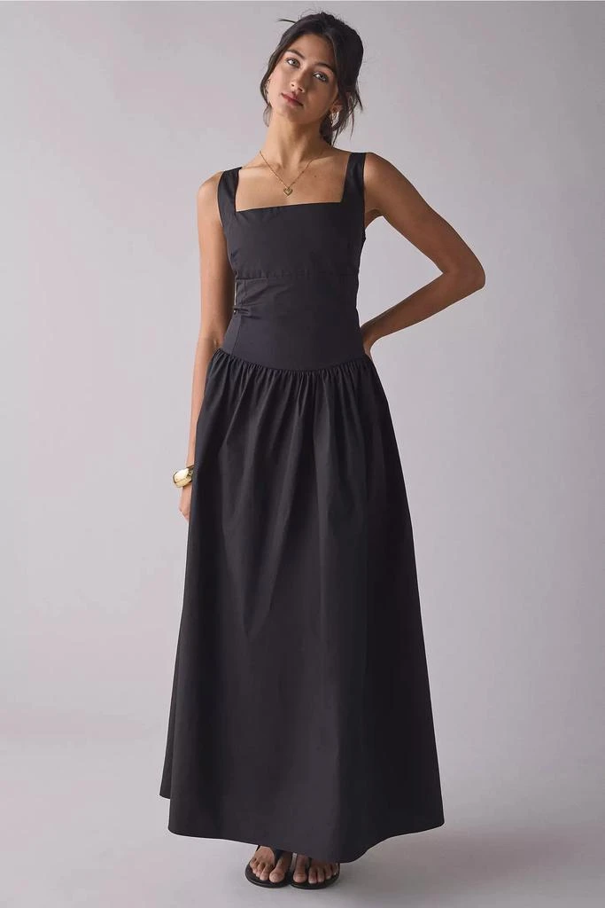 open back drop waist dress Sana Sweetheart Lace-up Back Drop Waist Maxi Dress L / US 10-12 main image 1