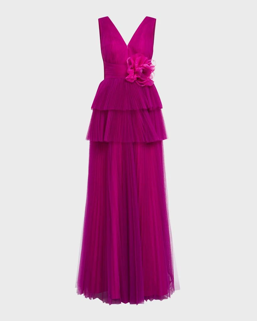 Zac Posen Tiered Pleated Tulle Gown 1