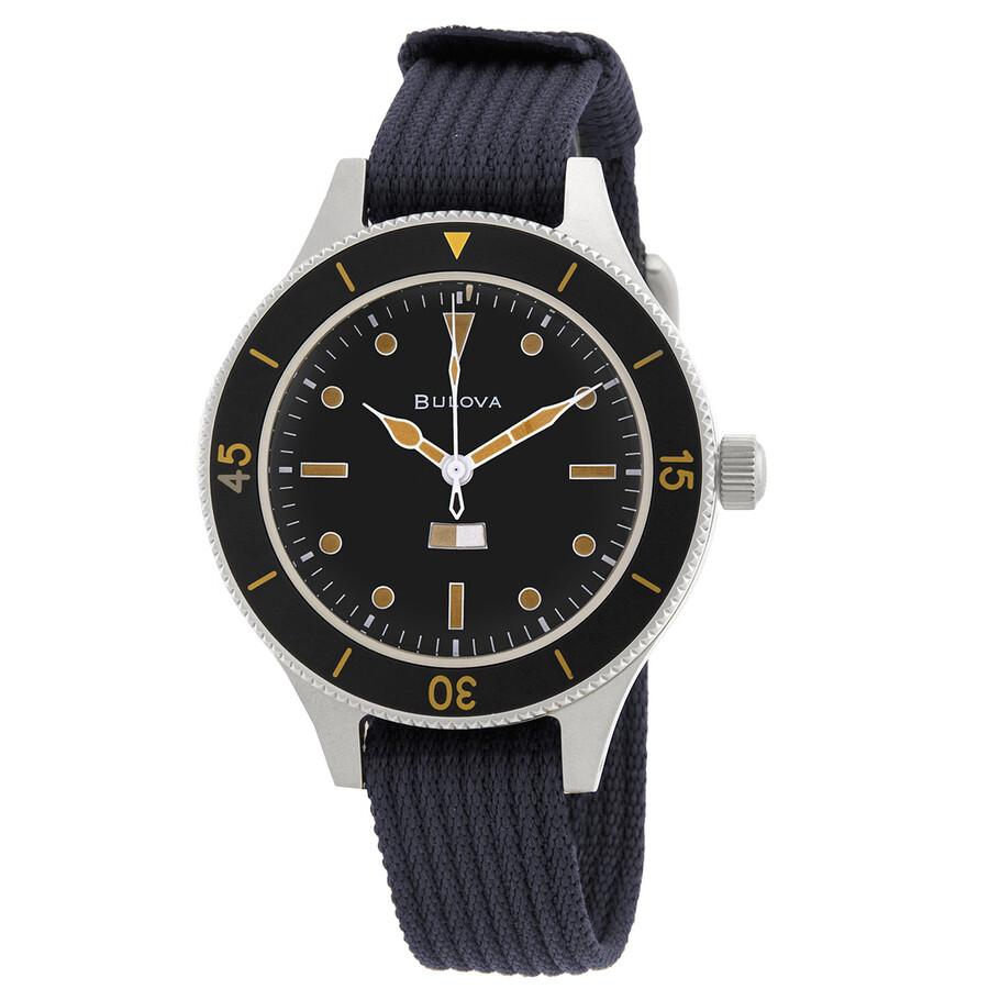 Bulova Archive Mil-Ships-W-2181 Automatic Black Dial Men's Watch 98A266