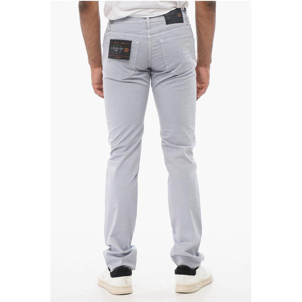 Corneliani ID LUXURY blue Ton-sur-ton Embroide Men's Denims