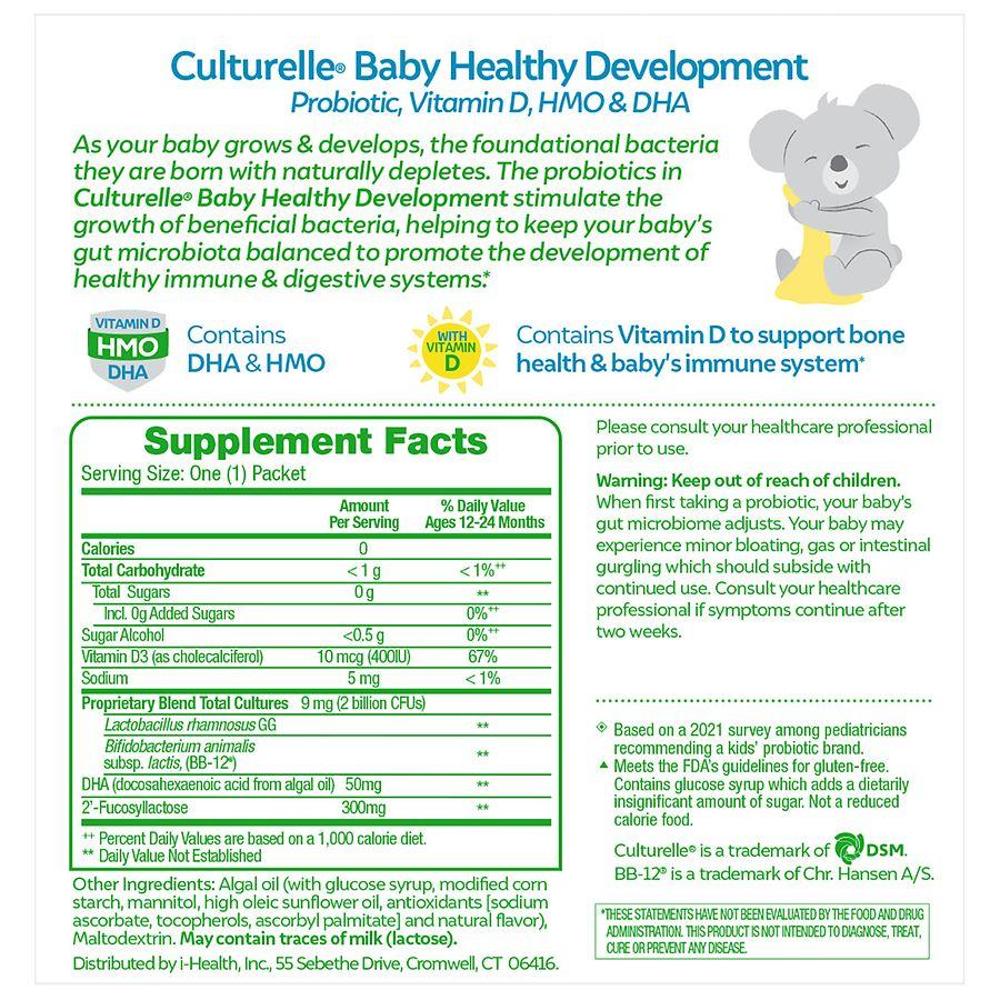 Culturelle Healthy Development Probiotic, Vitamin D, HMO & DHA, Babies & Kids Ages 1+