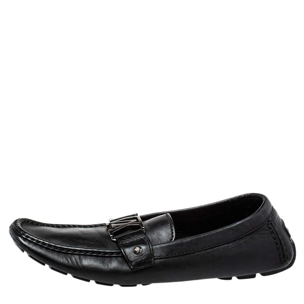 Louis Vuitton Louis Vuitton Black Leather Monte Carlo Slip on Loafer Size 44 2