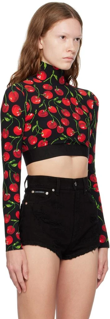 Dolce & Gabbana Black & Red Cherry Turtleneck 2