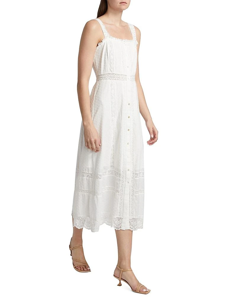 knee length dresses for ladies Ivory Swiss Dot 3/4 Sleeve Maternity Midi Dress – PinkBlush main image 0