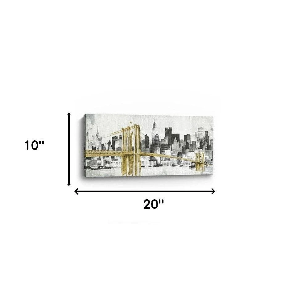 Hivvago Nyc Golden Bridge Skyline Unframed Print Wall Art 2