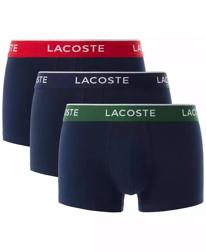 Lacoste Men's 3-Pack Regular-Fit Logo Waistband Trunk Underwear 1