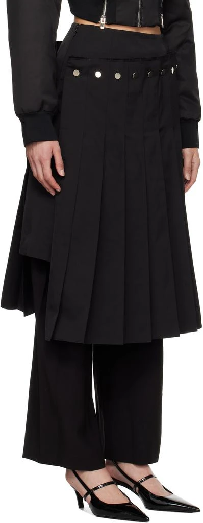 Rokh Black Double Layered Pleated Midi Skirt 2