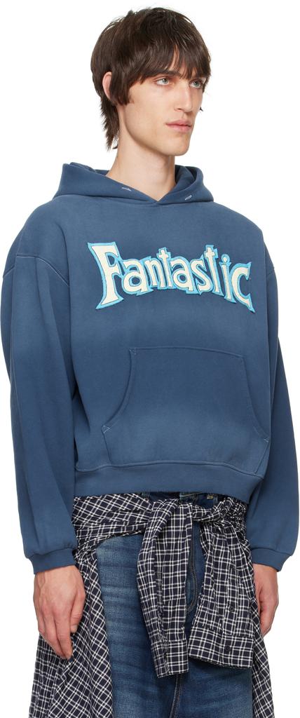 ERL Fantastic hoodie パーカー ERL Unisex Fantastic Hoodie Knit in Navy | FWRD