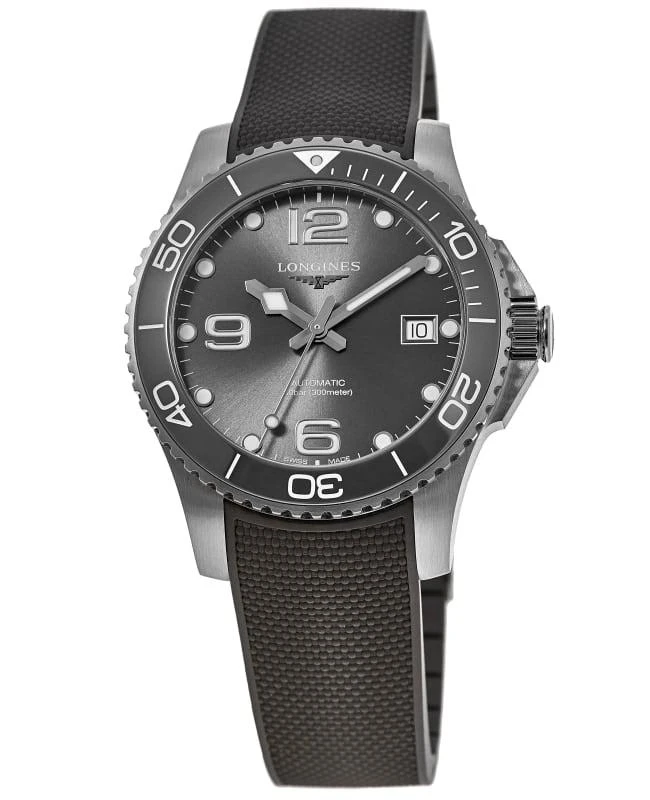 Longines Longines HydroConquest Automatic 41mm Grey Dial Rubber Strap Men's Watch L3.781.4.76.9 1