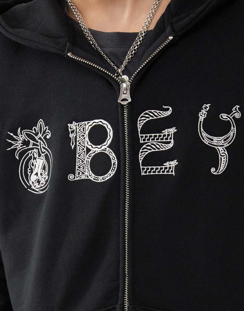 PERVERZE Open Hoodie フーディ Zip Hoodie (OS): Black French Terry | JOAH BROWN®