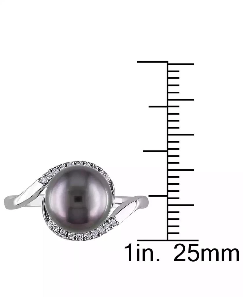 Macy
s Cultured Black Tahitian Pearl (9mm)
Diamond (1/10 ct. t.w.) Swirl Ring in Sterling Silver 4