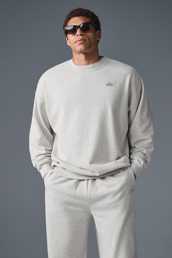 Alo Accolade Crew Neck Pullover - White Heather - Hoodies