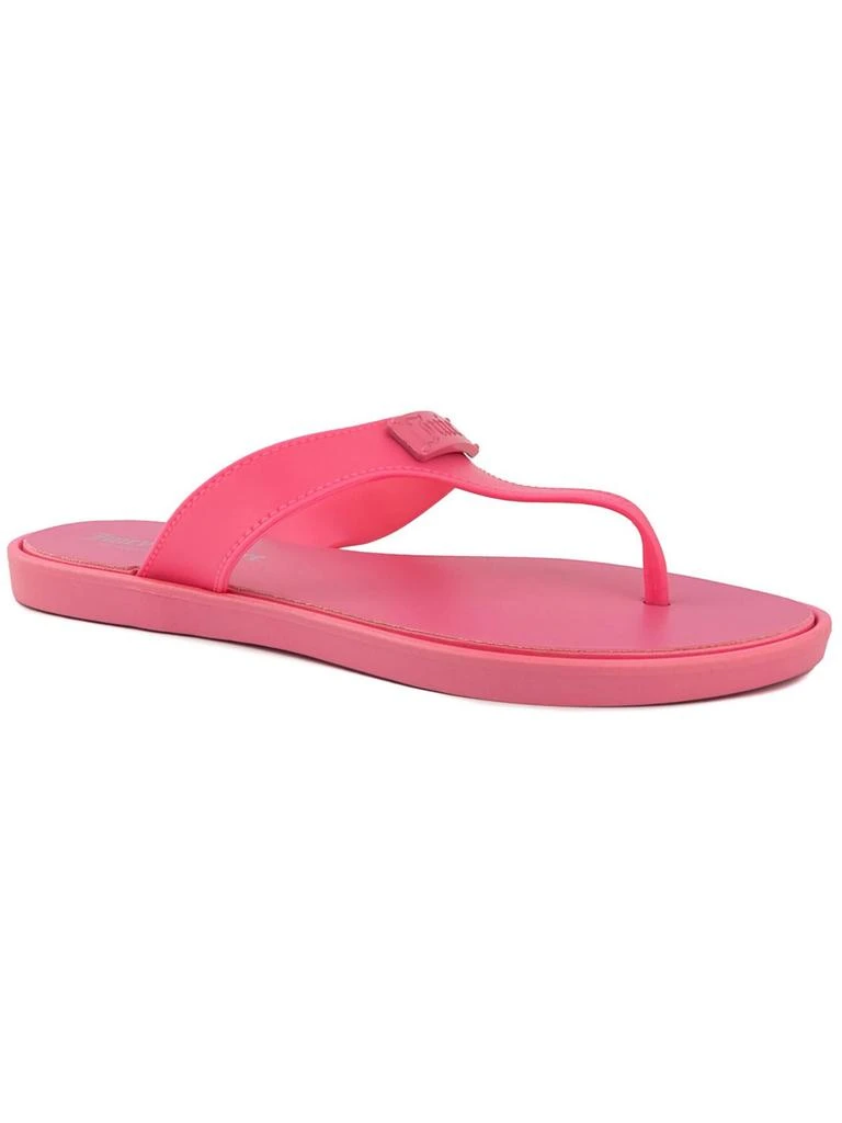 Juicy Couture Seneca Womens Faux Leather T-Strap Slide Sandals 1