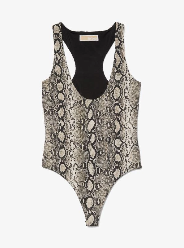 undefined Snake Print Scoop-Neck Bodysuit 3