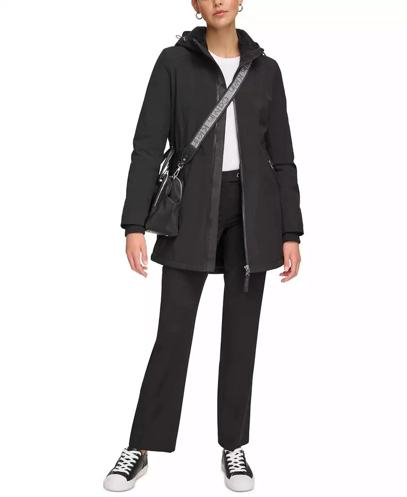 Calvin Klein Womens Hooded Faux-Fur-Lined Anorak Raincoat 5