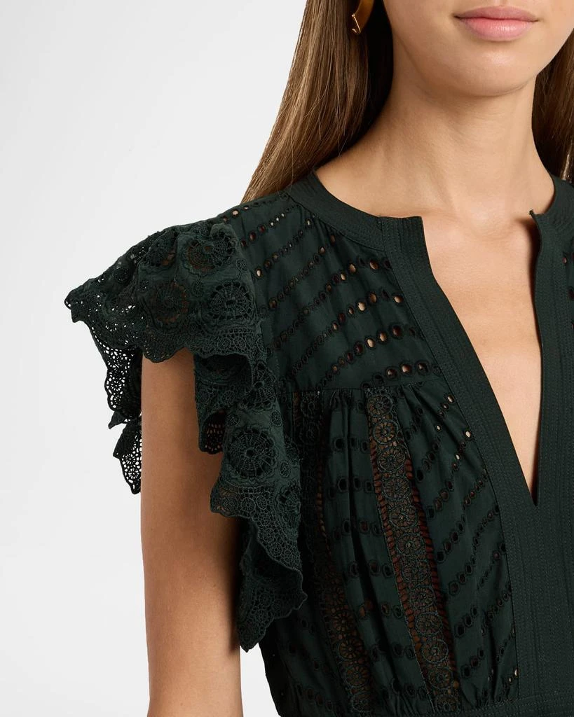 Olga Eyelet Flutter-Sleeve Midi Dress  On Sale Now with Up to 60% Off |  Discover Exclusive Deals & Savings at BeyondStyle  Authentic Ulla Johnson  dresses|women|Women|women's clothing with Limited-Time Discounts, Free