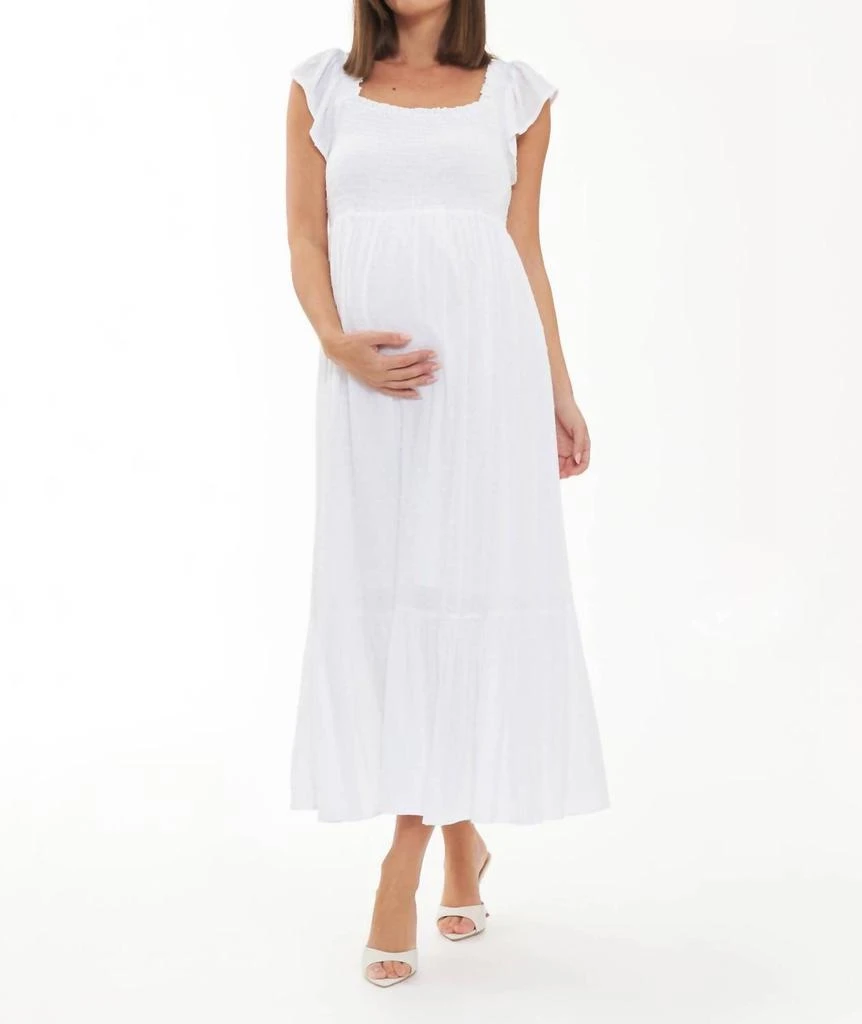 Ripe Maternity Ripe Maternity - Swiss Dot Smocked Maxi Dress 1