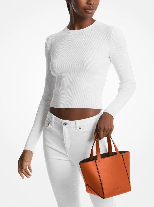 Michael Kors Jordi Small Leather Tote Bag 4