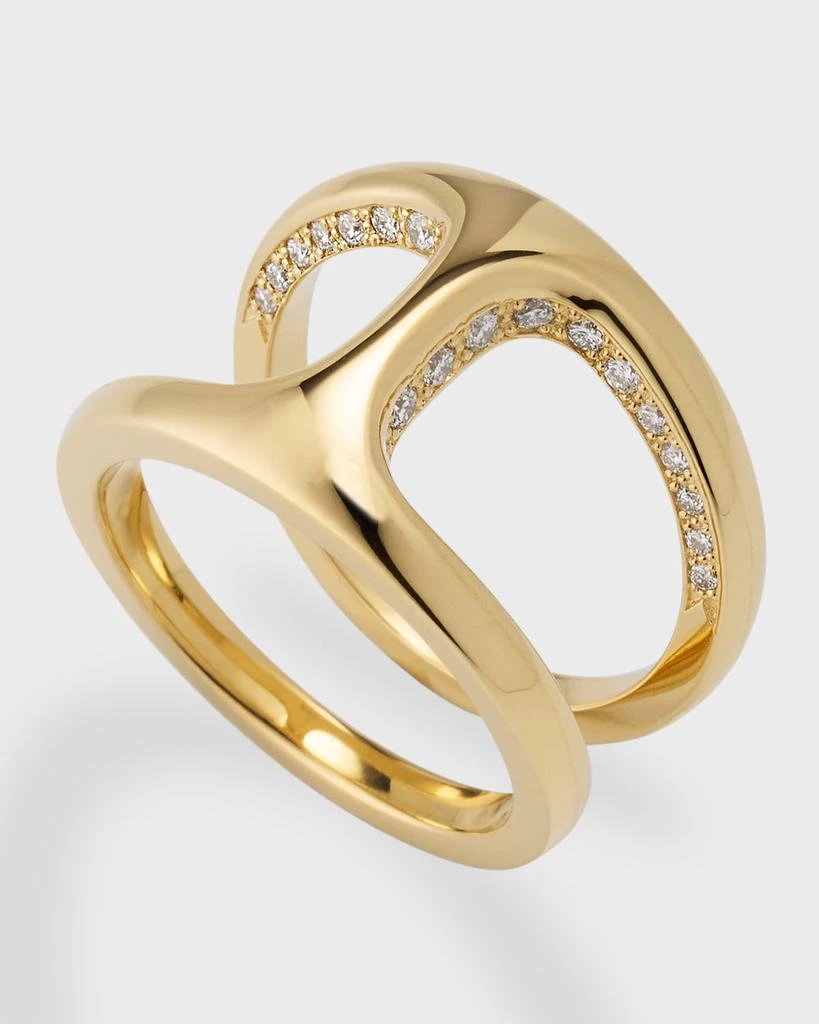 Hoorsenbuhs 18K Yellow Gold Dame Phantom Ring with Flooded Diamonds, Size 8 3