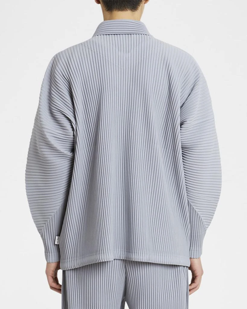 Homme Plisse Issey Miyake Men's Pleated Snap-Front Overshirt 3