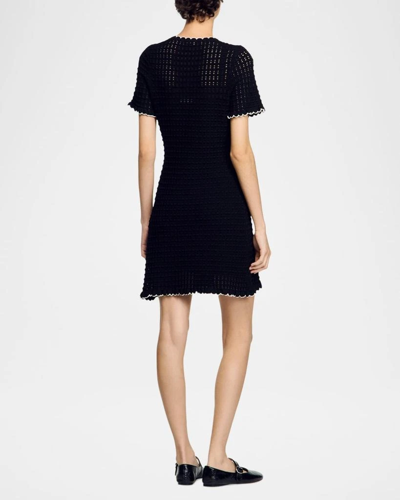 Sandro Dory Open-Knit Mini Dress 3