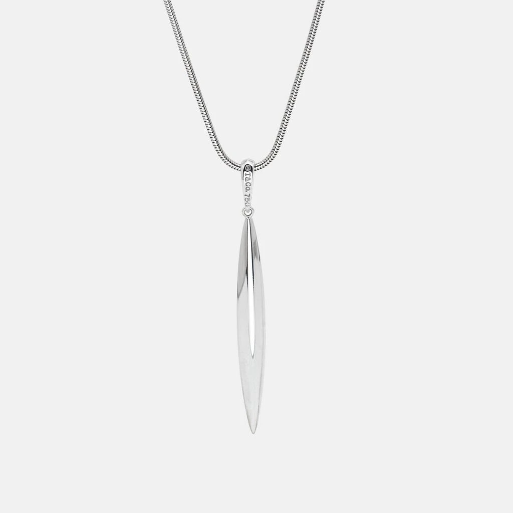 Tiffany & Co. Tiffany & Co. Feather Pendant 18k White Gold Snake Chain Pendant Necklace 3