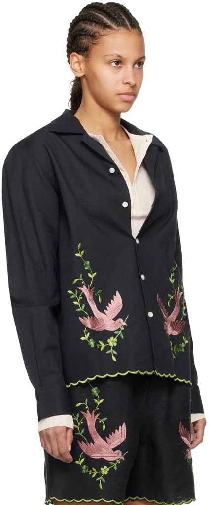 Bode Black Rosefinch Shirt 2