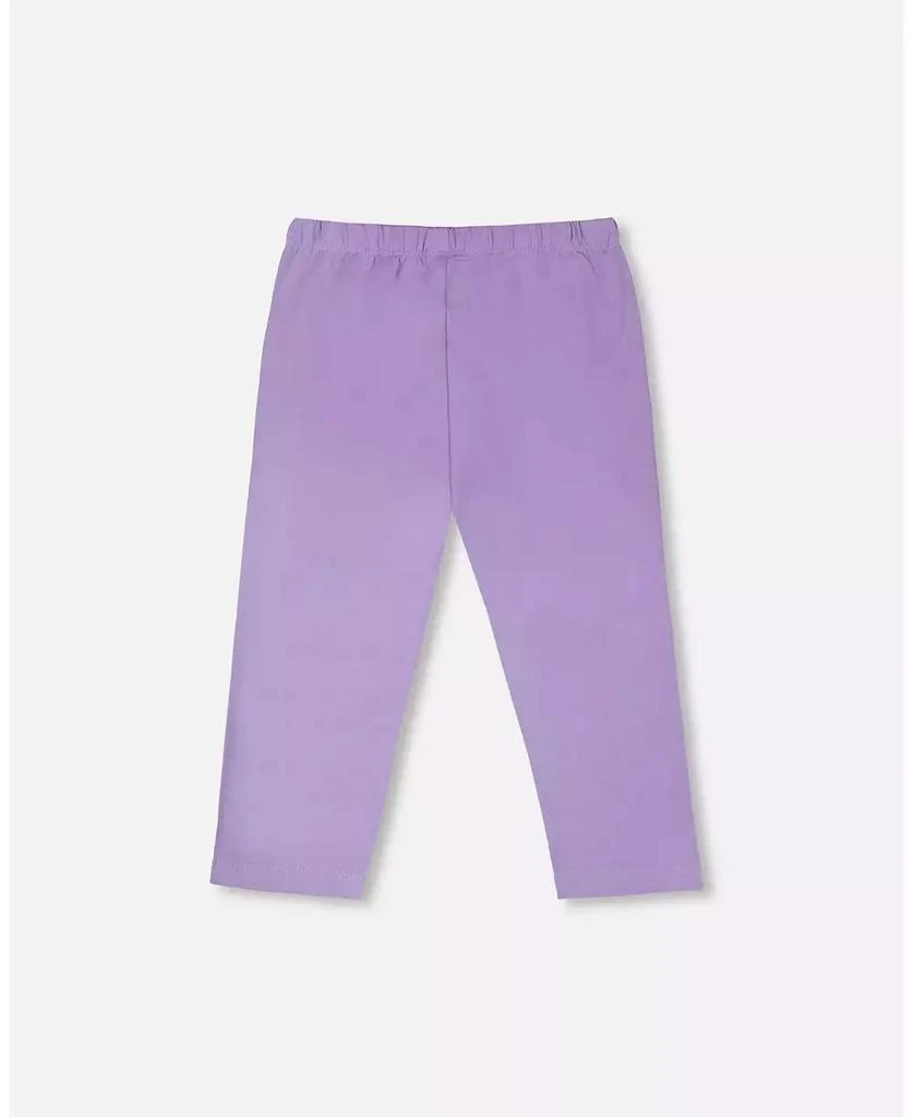 Deux par Deux Toddler Girls Cotton Jersey Capri Mauve with Knee Screen Hearts Appliques 3