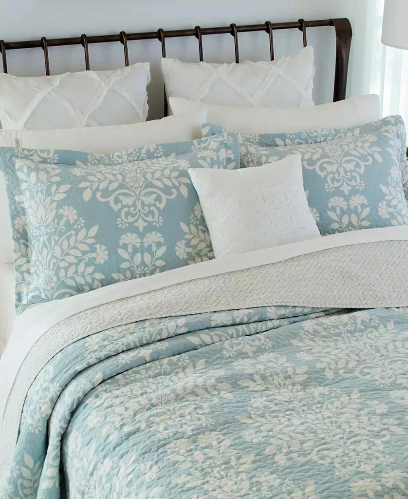 Laura Ashley Rowland Cotton Reversible 2 Piece Quilt Set, Twin 2