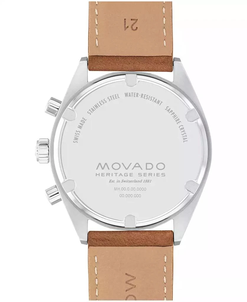 Movado Men's Datron Swiss Quartz Chrono Cognac Leather Watch 40mm 3