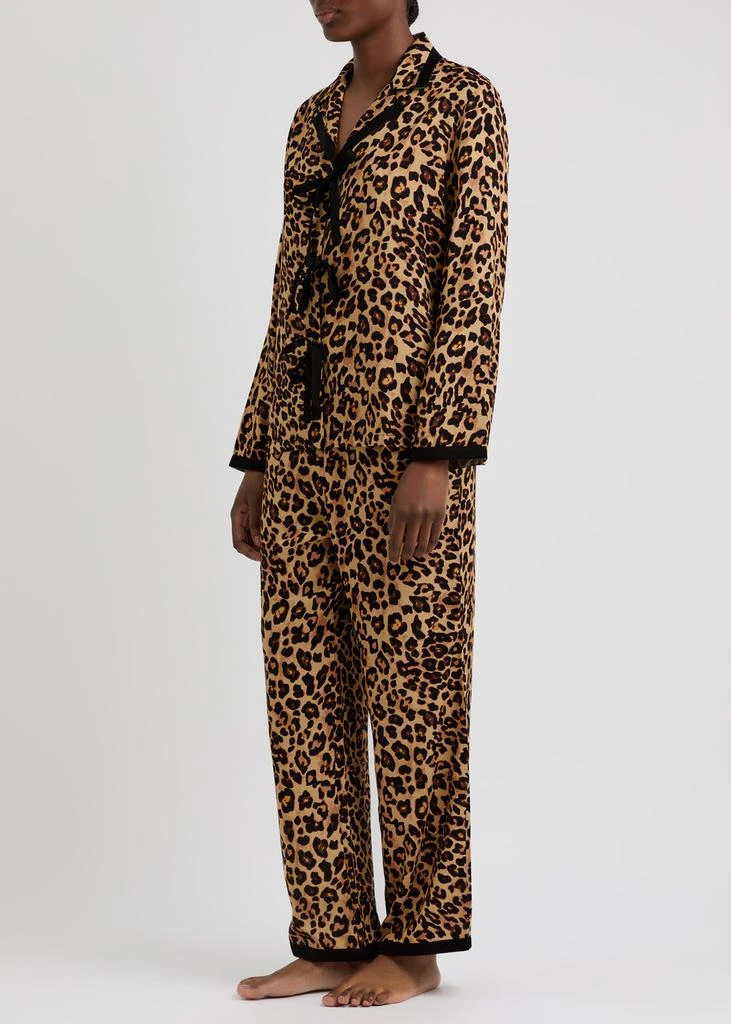 Sleeper The Bow leopard-print twill pyjama set 2
