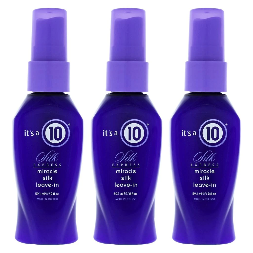 Its A 10 Miracle Silk Express Leave-In by  for Unisex - 2 oz Hair Spray - Pack of 3