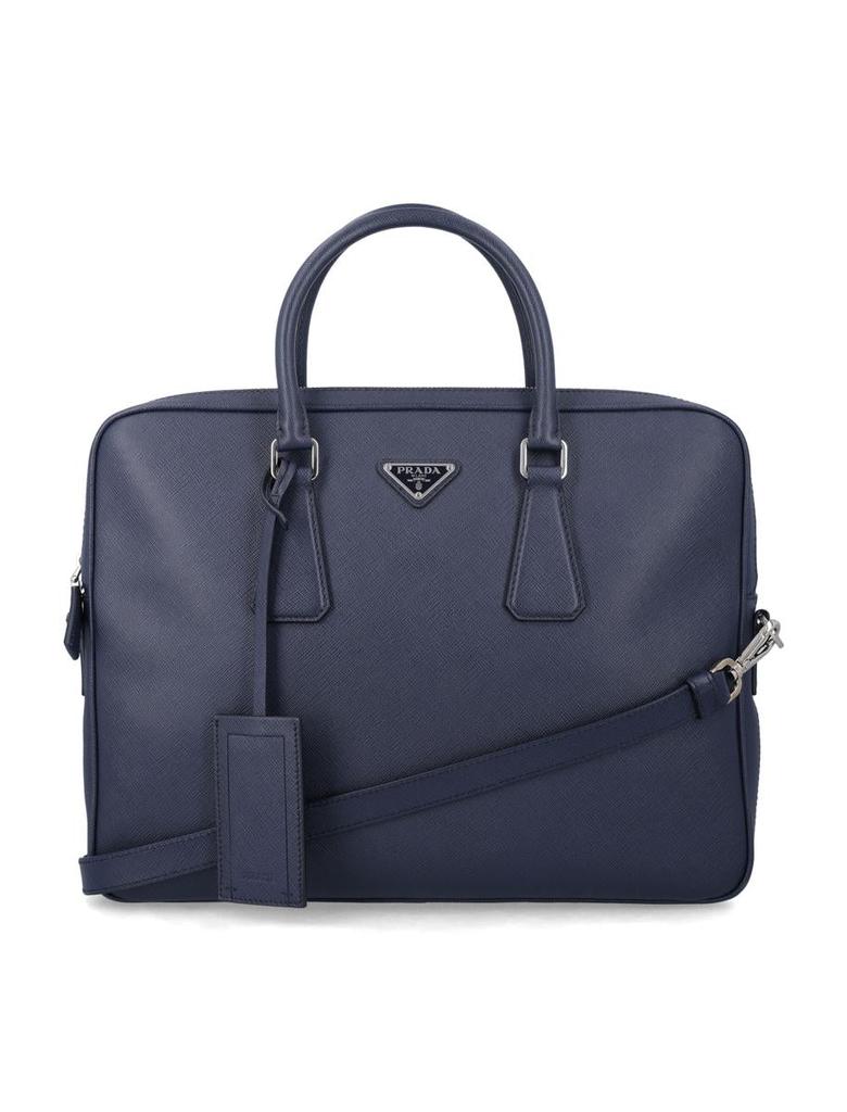 Prada Prada Saffiano Leather Work Bag With Shoulder Strap