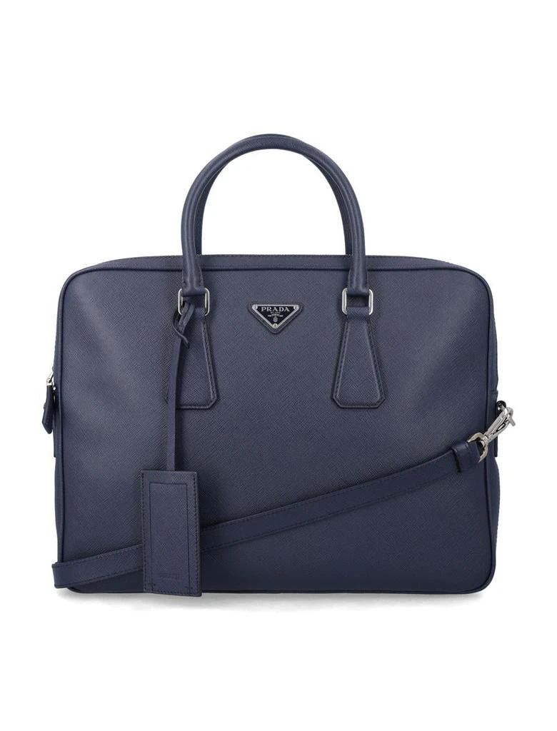 Prada Prada Saffiano Leather Work Bag With Shoulder Strap 1