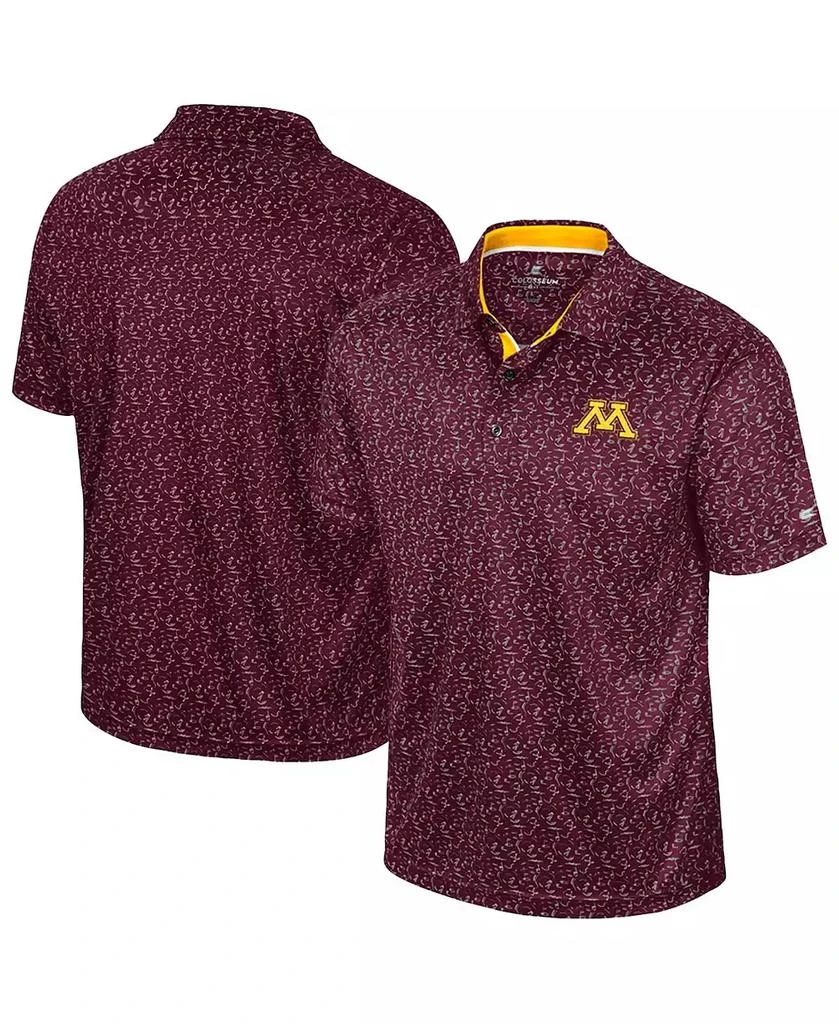 Colosseum Men's Maroon Minnesota Golden Gophers Sublimated Golf Polo Shirt 1