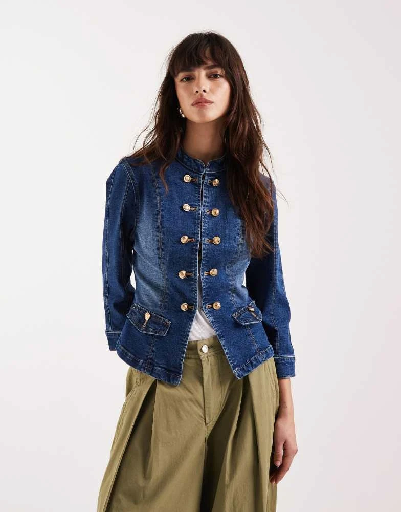ASOS ASOS DESIGN shrunken denim military jacket