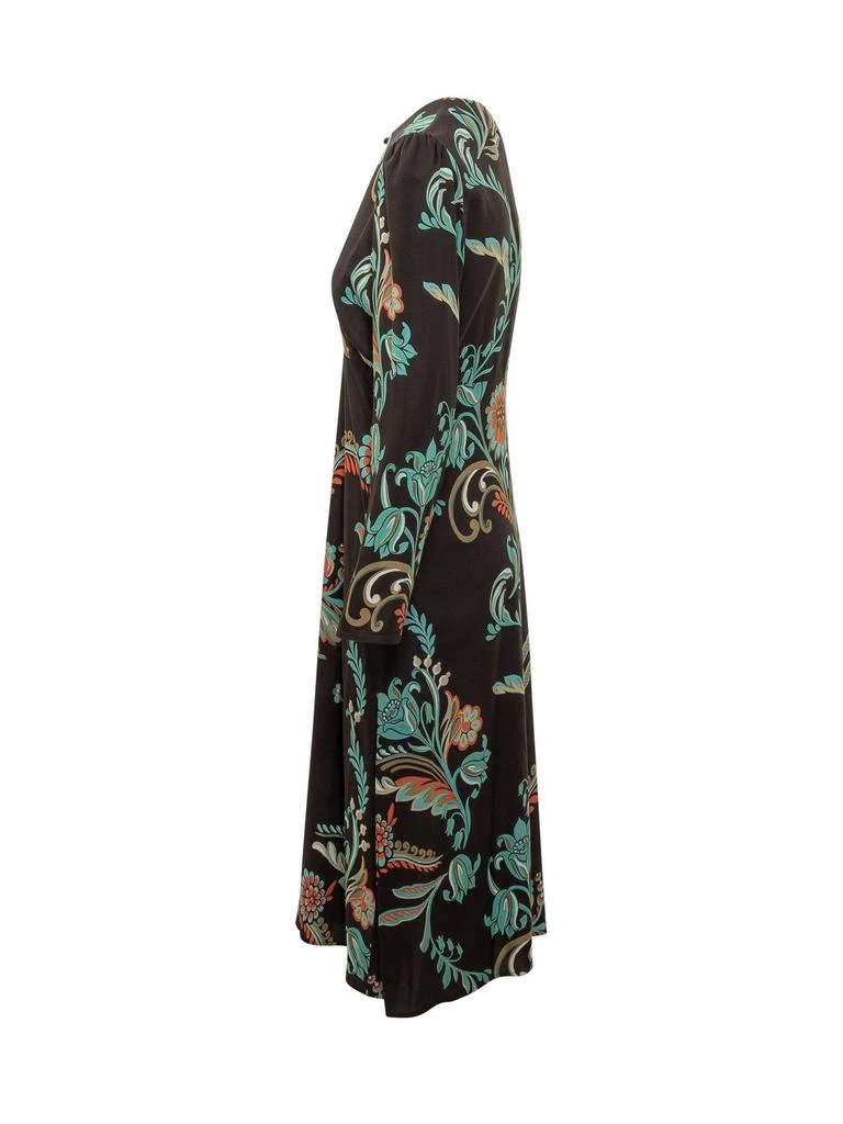 ETRO Etro Keyhole Neck Floral Printed Midi Dress 3