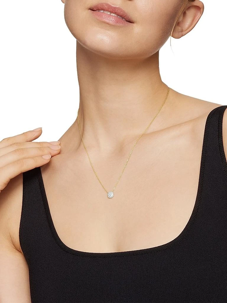 David Yurman Cushion Pendant Necklace in 18K Yellow Gold with Diamonds, 8MM 2