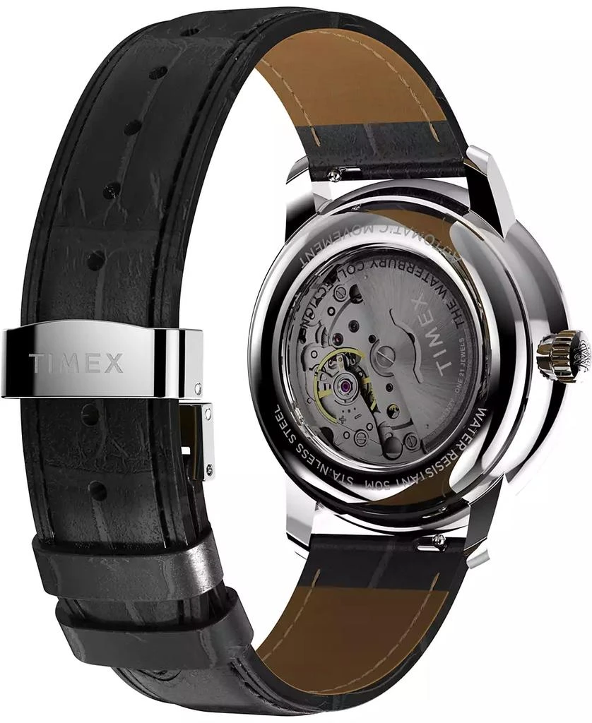 Timex Men's Mechanical Automatic Black Leather Watch, 41mm 4