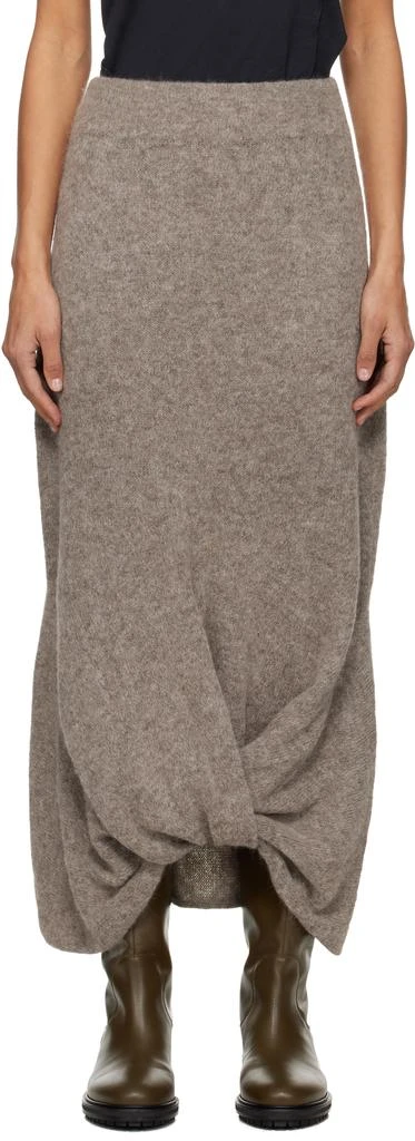 LAUREN MANOOGIAN Gray Knot Midi Skirt