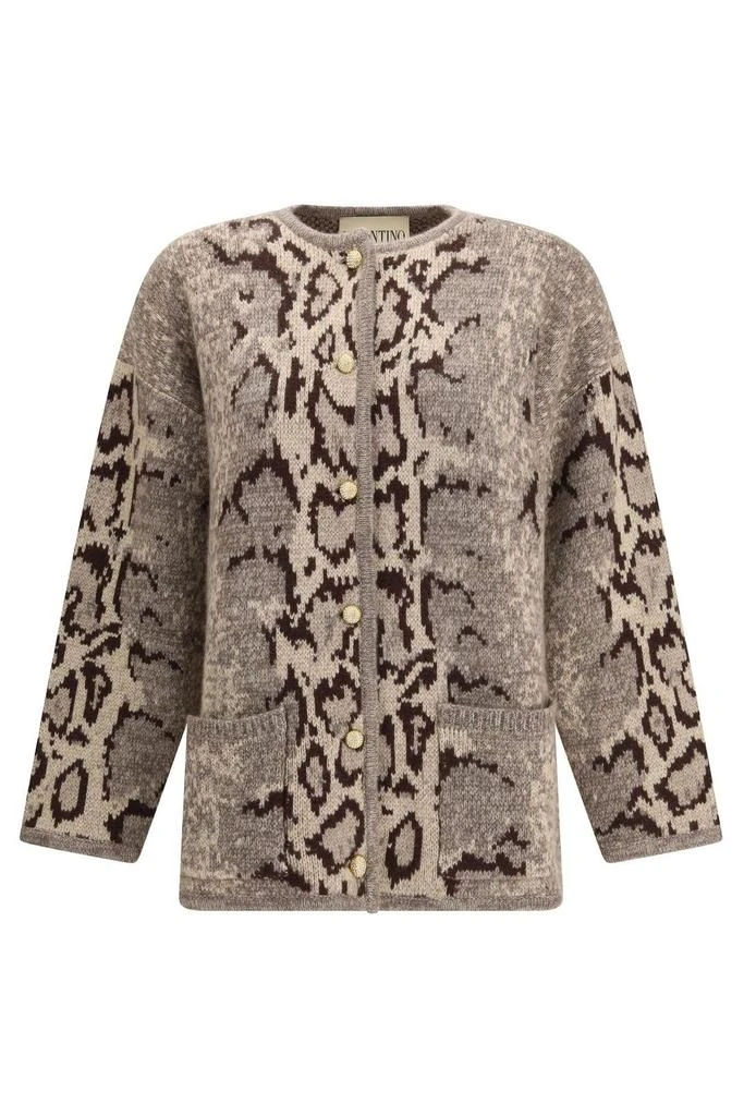 Valentino Valentino Button-Up Crewneck Cardigan from Cettire