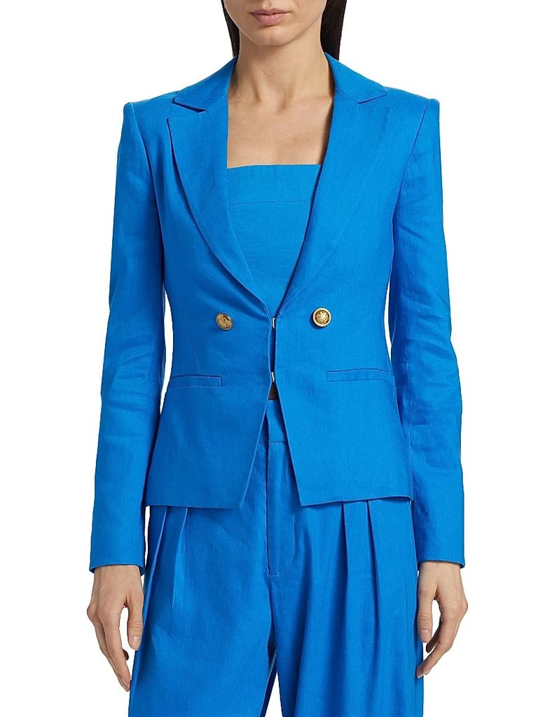 Alice + Olivia Mya Linen-Blend Fitted Blazer 3