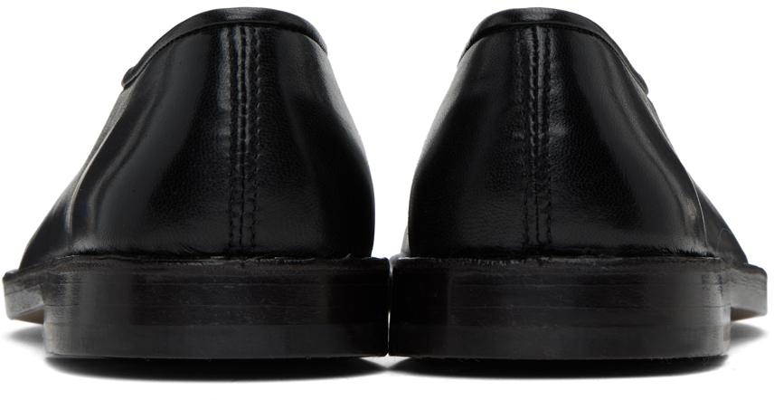 LEMAIRE Black Flat Piped Slippers