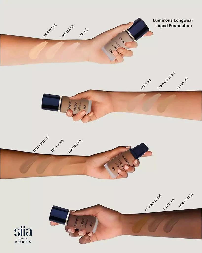 SIIA Cosmetics Luminous Longwear Liquid Foundation 7