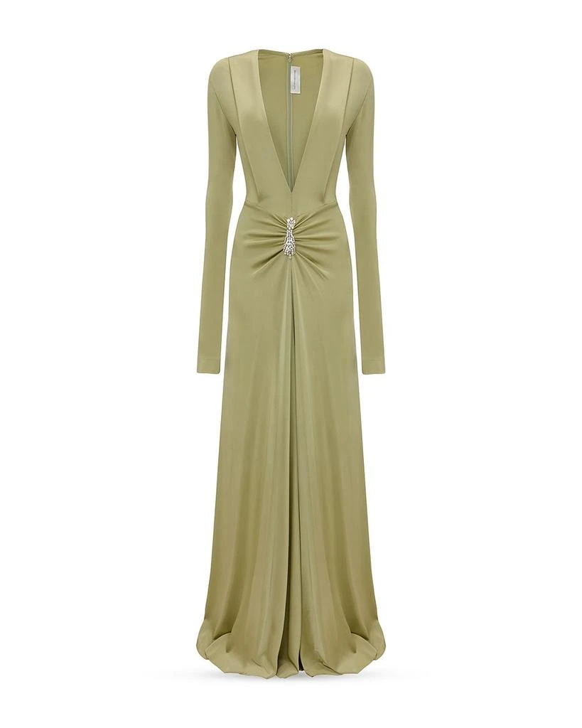 Victoria Beckham Long Sleeve V Neck Gown 1