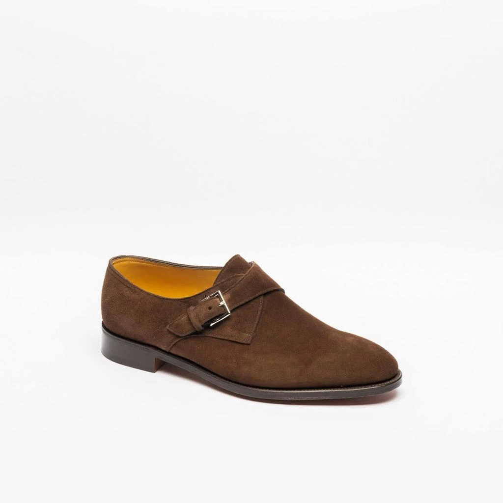 John Lobb Ashill Dark Brown Suede Monk Strap Shoe 1